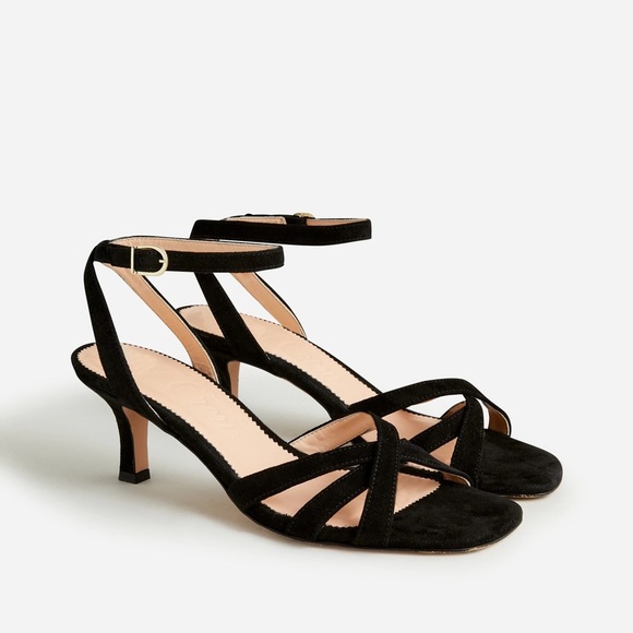 J. Crew Shoes - J. Crew Violetta Kitten-Heel Criscross Sandal Black Size 8.5